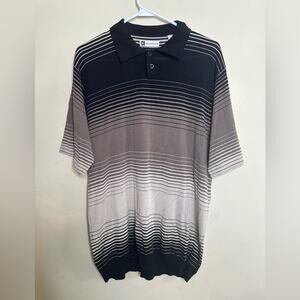 Bachrach Men Polo Shirt 100% Silk,Size L